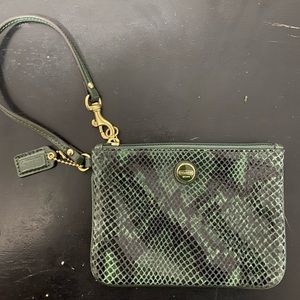 COACH Snakeskin Wristlet, NEVER USED!